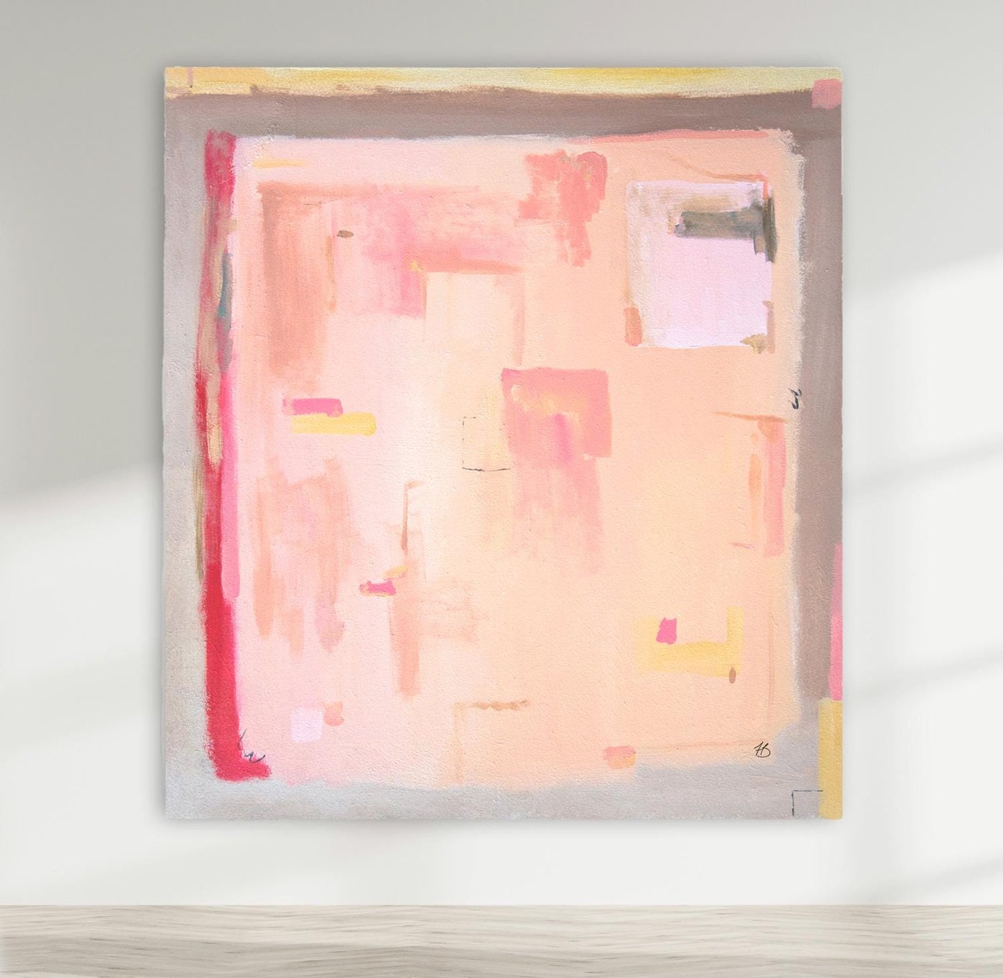 Pastel Pink Abstract Print for Modern Boho Decor - Large Wall Art with Trendy Minimalist Vibe