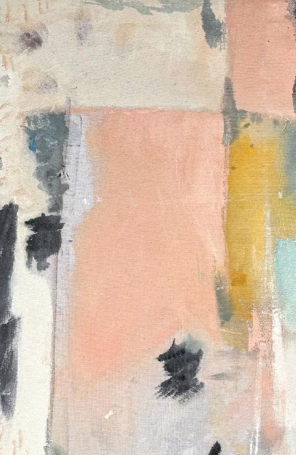 Trendy Chic: Pink Boho Abstract Art - Top Left upclose