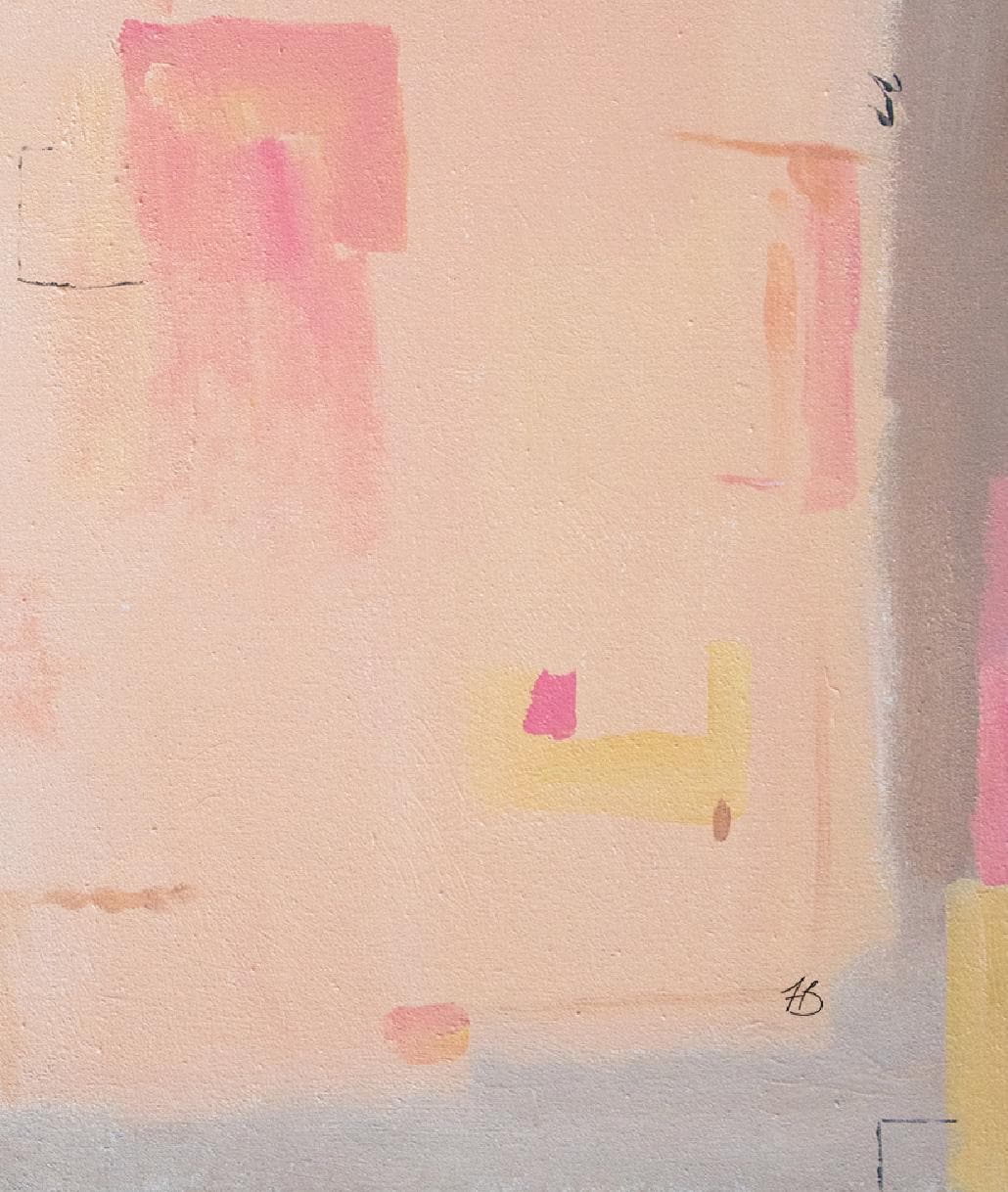 Pink Abstract Boho Upclose with signature of bottomright