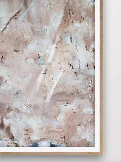 Neutral Abstract Painting Framed Print, large minimalist abstract art, Modern textured pastel multicolor, Trendy aesthetic large wall art