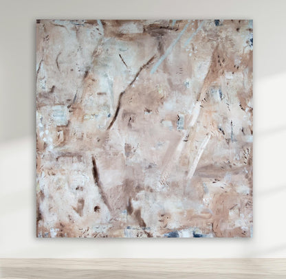 Stone Marble Abstract Framed Canvas print, Neutral colors large minimalist art, Modern textured pastel rust, Trendy aesthetic large wall art