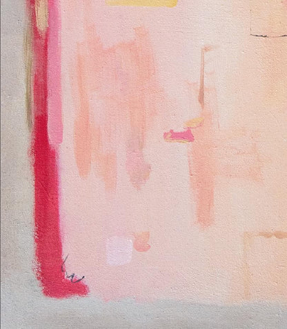 Pastel Pink Abstract Large Canvas Wall Art - Print for Modern Boho Decor - Trendy Minimalist Vibe, Beige Painted Fine Art Canvas Print - Falon Brianne Art